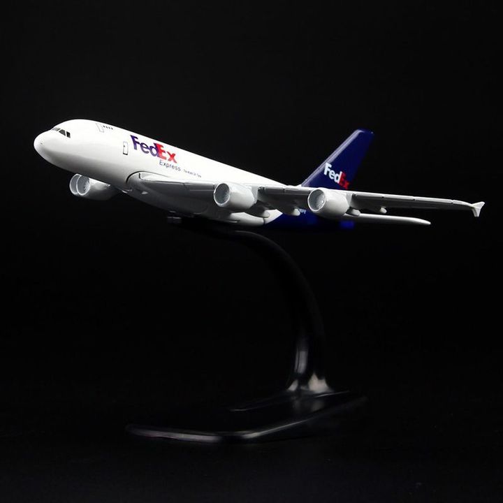 Mô hình Máy bay FedEx Express Airbus A380 16 cm Everfly
