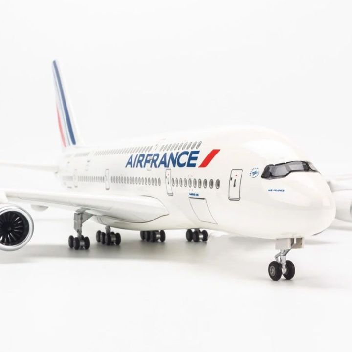 Mô hình Máy bay lắp ráp Air France Airbus A380 Có đèn led 47cm