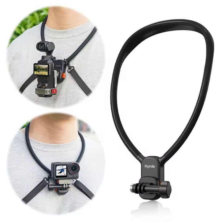 Vòng đeo cổ VRIG AC-01 silicone ngàm nam châm tháo lắp nhanh, có dây đeo cho action camera FLYMILE