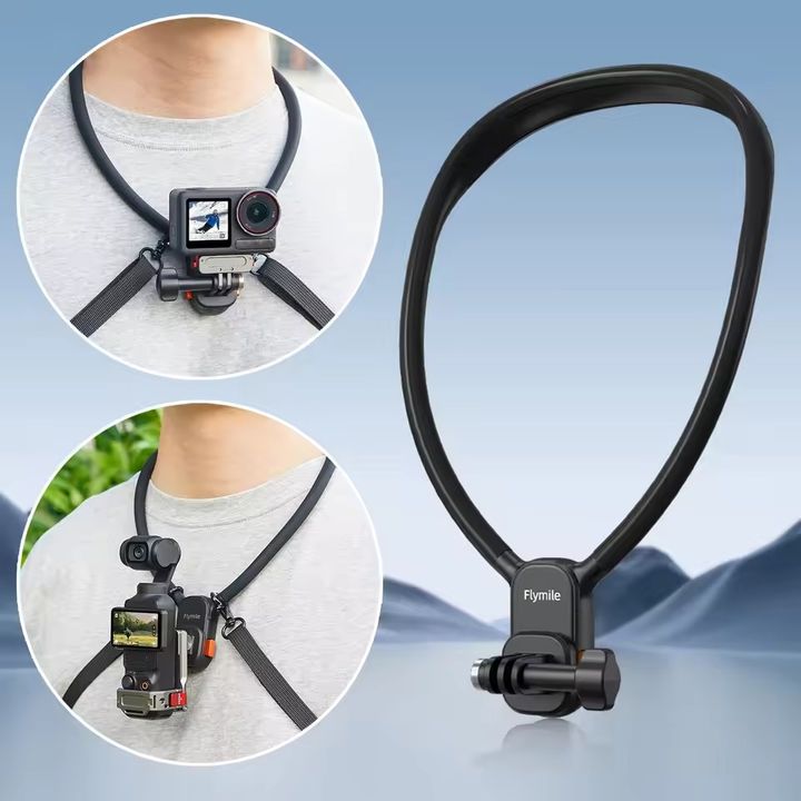 Vòng đeo cổ VRIG AC-01 silicone ngàm nam châm tháo lắp nhanh, có dây đeo cho action camera FLYMILE