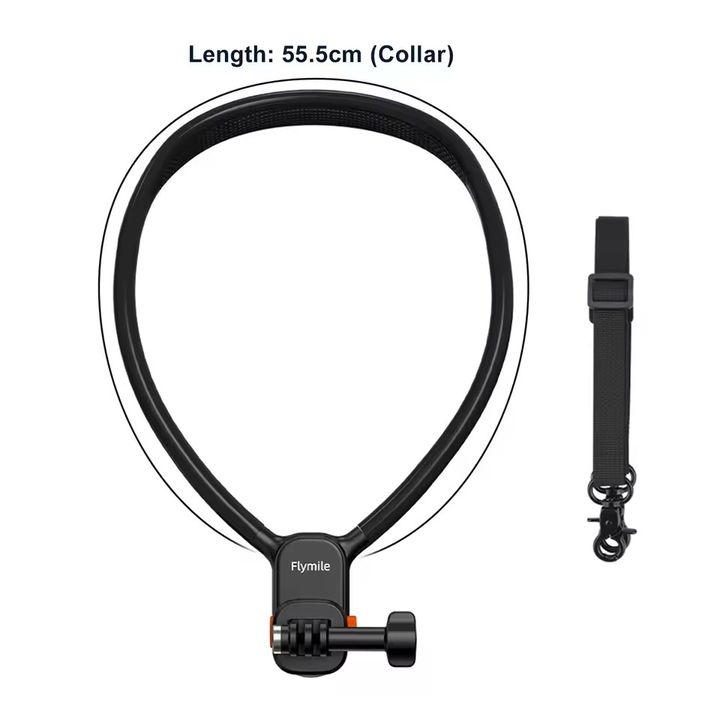 Vòng đeo cổ VRIG AC-01 silicone ngàm nam châm tháo lắp nhanh, có dây đeo cho action camera FLYMILE