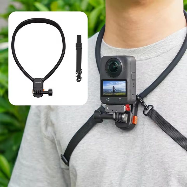 Vòng đeo cổ VRIG AC-01 silicone ngàm nam châm tháo lắp nhanh, có dây đeo cho action camera FLYMILE