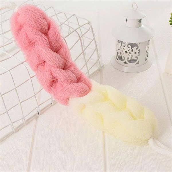 Bông tắm lưới dài kỳ lưng tạo bọt tiện dụng - Hồng Kem
