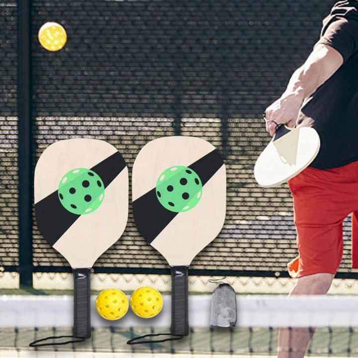 Bộ 2 vợt Pickleball bằng gỗ nguyên bản PK-031 hãng LEIJIAER kèm 2 bóng giá rẻ