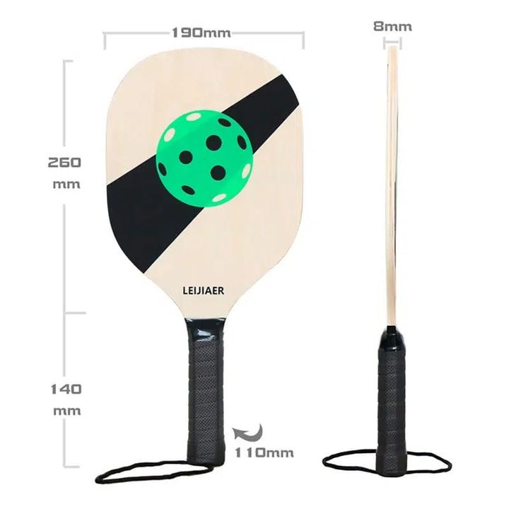 Bộ 2 vợt Pickleball bằng gỗ nguyên bản PK-031 hãng LEIJIAER kèm 2 bóng giá rẻ