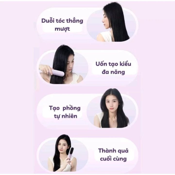 Lược Ion âm chải thẳng tóc giảm xơ rối