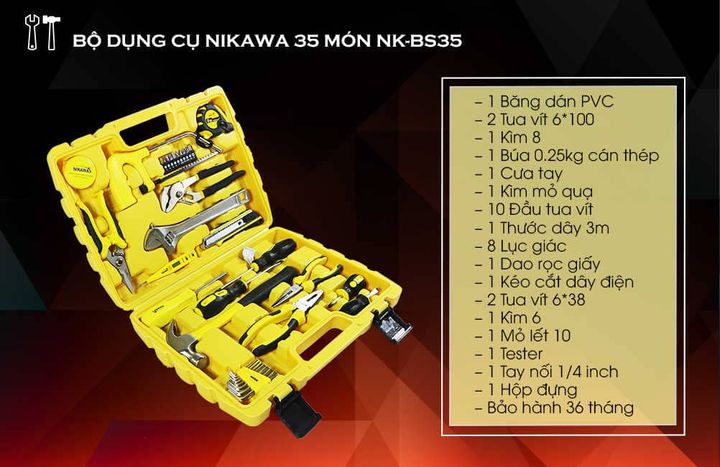 Bộ dụng cụ đa năng 35 món NIKAWA - BS035