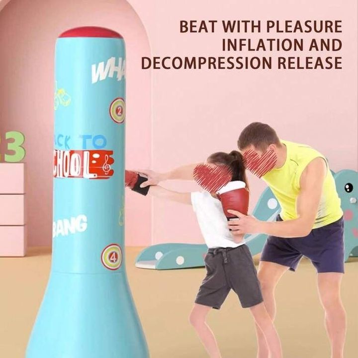 Bộ 3 món bao trụ boxing đấm bốc bơm hơi cao 1m6 kèm găng tay và bơm hơi rèn luyện sức khỏe