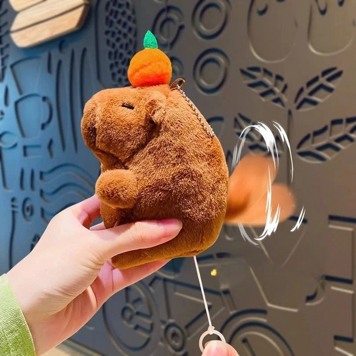 Móc khóa Capybara có dây rút đeo ba lô, cặp sách, móc chìa khóa