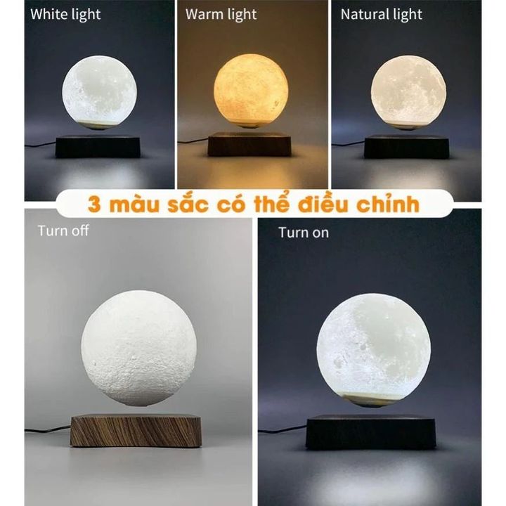 Đèn mặt trăng bay lơ lửng không trọng lực từ tính tự xoay