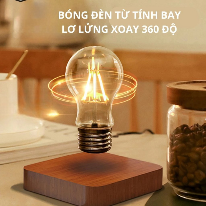 Bóng đèn trang trí bay lơ lửng từ trường không trọng lực tự quay