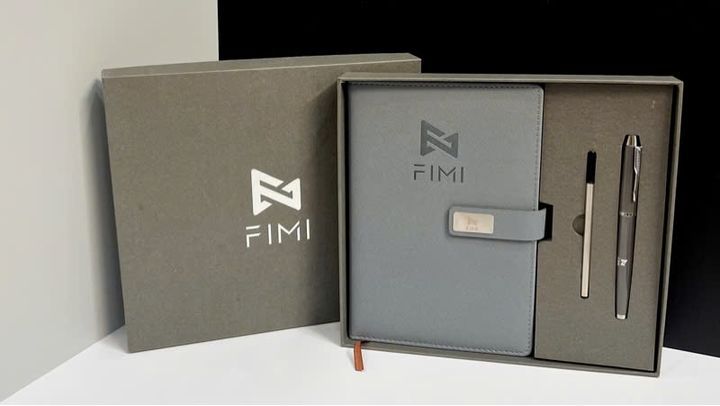 Hộp quà sổ tay bìa bọc da FIMI cao cấp kèm bút và ngòi bút ống mực kích thước A5