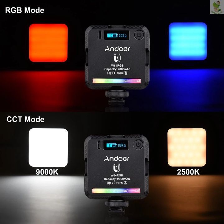 Đèn LED hỗ trợ chụp ảnh, quay phim W64RGB mini RGB